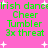 Pixelated green text on pink background with white stars, repeating 'Irish dance', 'Cheer', 'Tumbler', '3x threat' in two