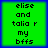 Green square with blue border displays pixelated text reading 'elise and talia r my bfss' in black font across four