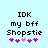 Pixelated text and heart symbols on a light blue background with two variations of pink hearts.