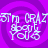 Pixelated text 'I'm CRAZY about YOU' repeats in four quadrants on a purple spiral background with white lettering.