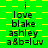 Green and yellow checkered background with repeated text "i love blake ashley a&b=luv" in black, arranged in four across three