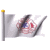 Animated flag icon with red and blue emblem on white background, waving motion across eight frames.