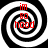 Four identical black-and-white spiral patterns arranged in a , each containing red text reading 'im so hood' vertically centered