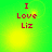 Green gradient background with red text reading "I Love Liz" in four identical , each containing a yellow circular glow