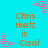 Pixelated text reads 'Chris Hietz is Cool' on cyan background with pink square decorations, animated as four identical copies shift positions across frames.