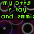 Four- of pixelated text and imagery: green text over dark circles, black text over a cat, orange text over a soccer ball, and a blank