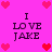 A static image with a bright pink background featuring four identical text blocks and heart symbols arranged in a pattern