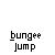 Animated contact sheet of a pixel art character with red bungee jump harness and white face, cycling through multiple frames showing different poses and expressions against a transparent background.