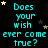 Cyan text repeats 'Does your wish ever come true?' across four on a black background with scattered yellow and brown stars