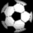 Four black-and-white soccer balls arranged in a , each with visible pixelation and varying degrees of motion blur