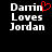 Two side-by-side pixelated text displays on black background, one with red heart symbol replacing 'i' in 'Damin', the other without.