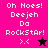 Pixelated text and symbols on four colored backgrounds with one star changing color.