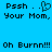 Pixelated text on bright blue background with black lettering and a heart symbol replacing one period.