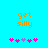 Two identical pixel art icons side-by-side on a bright cyan background, each displaying orange text and a of pink and purple symbols