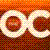 Pixelated static image of two fried eggs on a brown surface with an orange gradient background, rendered in low-resolution 256x256 pixels.
