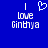 Blue background with white pixelated text 'I love Ginbya' and a heart symbol above the word 'love', displayed in two side-by-side versions where one version includes the heart.