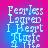 Pixelated text 'Fearless', 'Laurel', 'I Heart', 'Magic', '2', 'Title' arranged vertically on a pink-to-blue gradient background with visible pixelation and color banding.
