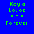 Blue background with green text reading 'Kayla Loves S.O.S. Forever' in a of six , each containing the same text and layout