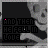 Animated sequence of text fragments forming 'AND THEN HE FELL IN LOVE' against a grayscale skull background with shifting colored letters.