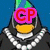 Pixelated penguin wearing party hat and pearls with changing text overlays on blue background.