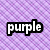 Six purple-themed display the word 'purple' in white text with black outlines, each with distinct background patterns including stripes, gradients, a neon heart, a star, and dots