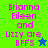 Pixelated text and star icons on green and blue backgrounds with visible text changes across frames.