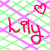 repeating pink 'kitty' text and heart symbols on a green-and-white diamond-patterned background with subtle animation changes