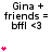 Static image of repeated text and pink heart symbols on white background with gray rectangle in bottom-right corner.
