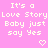 Pixelated text on a pink background with two heart symbols, displaying repeated phrases and a static layout.