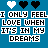 Pixelated blue background with white text reading "I ONLY FEEL LOVE WHEN IT'S IN MY DREAMS" and black/white heart icons