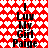 Red background with white heart pattern and repeated black text "I Luv My Girl Paige" in pixelated font.
