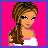 Pixel art contact sheet of four frames showing a cartoon character with brown braided hair, white crop top, pink pants, and rainbow graphic on shirt against bright pink background with "Be Happy" text.