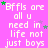 A static image with a bright pink background displays repeated white text reading "Bffls are all u need in life not just boys" accompanied by small green and purple star symbols.