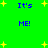 Green background with yellow stars and blue text reading "It's ME!" in four repeated positions.