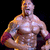 Pixelated image of a muscular shirtless man with light skin, brown hair, and a neutral expression against black background.