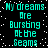 Pixelated cyan text reads "My dreams Are Bursting At the Seams" on a black background with scattered white dots, displayed in four identical