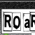 Pixelated black text on white background with gray borders, showing partial letters R, O, a, and F in a grid layout.