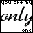 Animated contact sheet of 15 frames showing sequential color changes in text "you are my only one" with varying opacity and partial letter visibility across a white background.