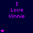 Purple text and heart symbols on dark blue background with gray corner element, animated sequence showing varying heart counts per frame.