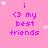 Pink background with repeated purple text 'i <3 my best friends' and white stars, some frames show star positions shifting slightly.