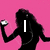A four- of pixelated icons featuring silhouettes and text on solid backgrounds