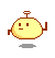 Pixelated yellow robot with brown limbs and antenna, displaying four distinct states: neutral face, glowing antenna, rotated body, and glowing antenna with rotated body.
