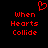 Red pixelated text and heart symbol on black background, with identical left and right sections.