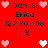 Red background with pixelated text and heart symbols arranged in a pattern, showing two identical sections with animated heart color changes