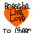 Four identical orange heart-shaped icons with black text reading "Breathe, Live, Love" and gray text reading "To Choor" below, arranged in a on white background