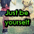 six shows a static background with a teddy bear and two figures, overlaid with changing text colors and styles