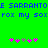Blue pixelated text on green background with pink and gray symbols below, showing animation changes in symbol arrangement.