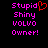 Pixelated text in bright pink and red on black background, with a heart symbol replacing the 'o' in Stupid.