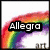 Rainbow arc with text 'Allegra' over white background, heart-shaped carving with text 'Loves' on textured surface, round cookie with text 'Cookies!' on white background.