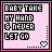Six identical pink square with black borders display the text "BABY TAKE MY HAND & NEVER LET GO" in pixelated font, each containing a white heart symbol at bottom right